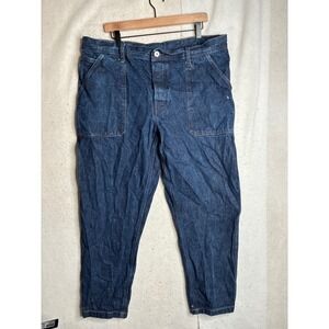 Wallace & Barnes Mens Dark Wash Carpenter Jeans Denim Utility Pants 40W 34L